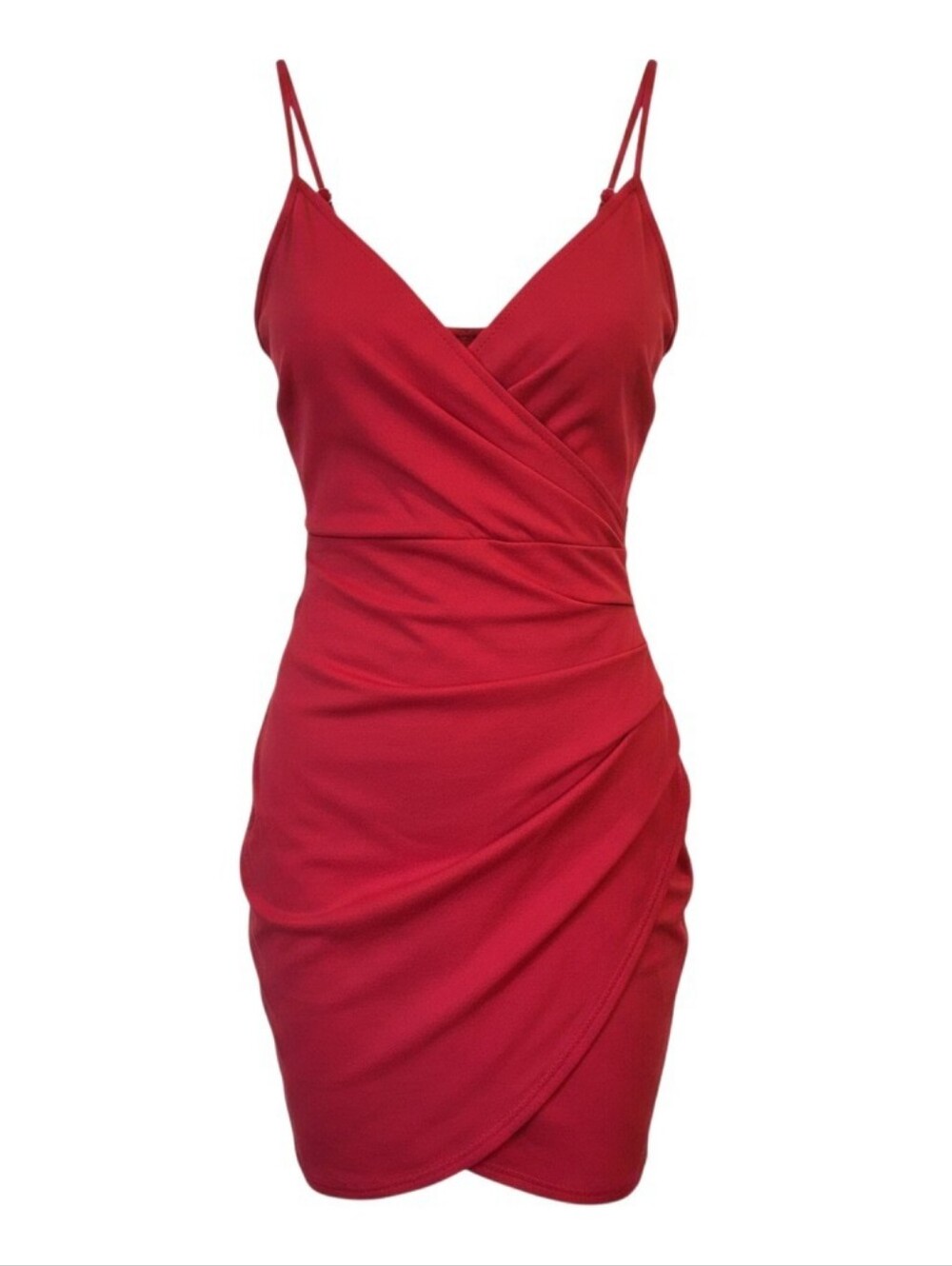 Joe & Elle Fuchsia Draped Asymmetric Mini Dress